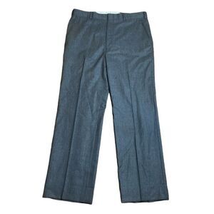 70s Vintage Halston for Men Grey Wool Trousers 34” waist 30” inseam